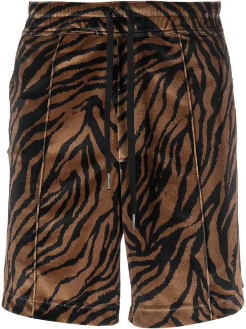 TOM FORD zebra-print cotton shorts Brown JTR002JMN002S23