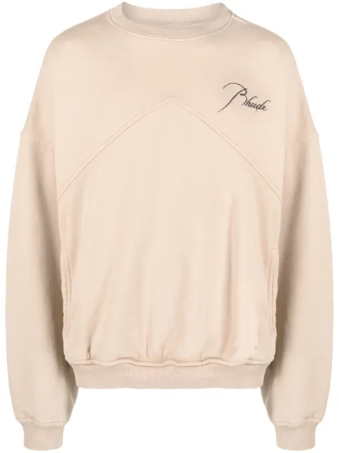 RHUDE logo-print slouchy sweatshirt Brown RHPS23SW04826610