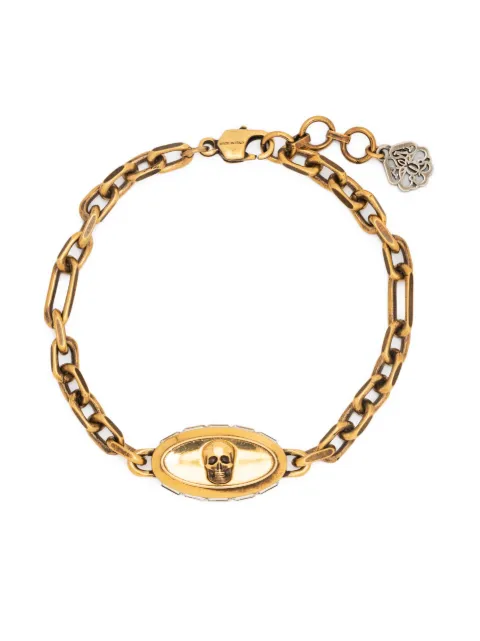 Alexander McQueen skull-detail chain-link bracelet Gold 746677J160Z