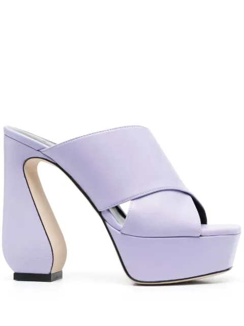 Si Rossi platform leather sandals Purple A93770MNAG01111