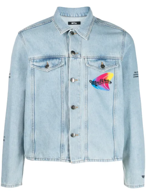 MSFTSrep logo-print denim jacket Blue 34MSFUHJ01S1236445