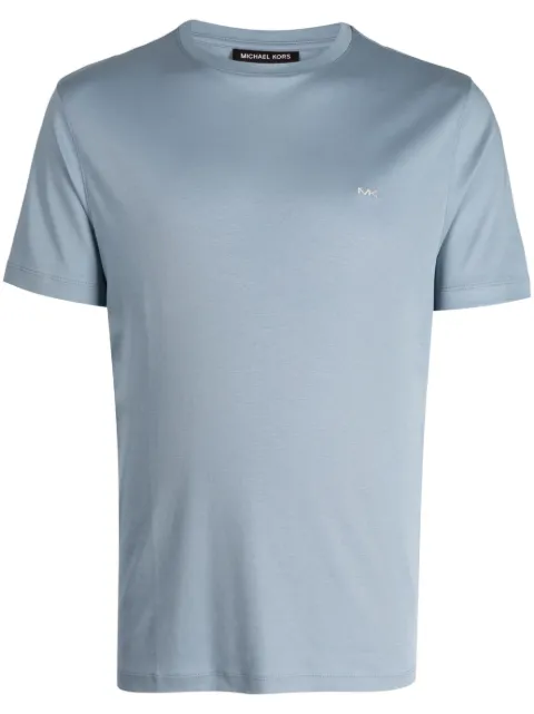 Michael Kors embroidered-logo cotton T-shirt Blue CF15FJ2C93