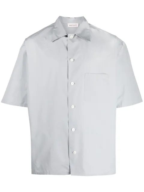 Alexander McQueen logo-print short-sleeved shirt Grey 735309QUZ58