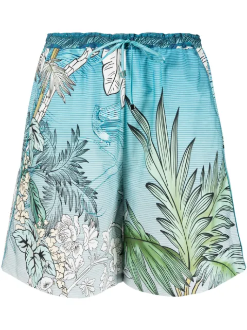 F.R.S For Restless Sleepers ombré-effect cotton shorts Blue PA000246TE00707
