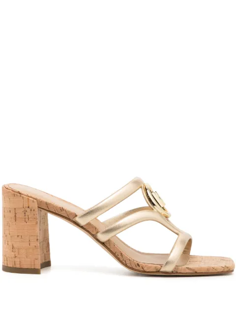 Michael Kors 90mm Hampton mid-heel sandals Gold 40S3HMMS1M