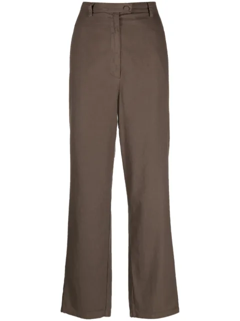 Kristensen Du Nord off-centre button-fastening trousers Brown D186
