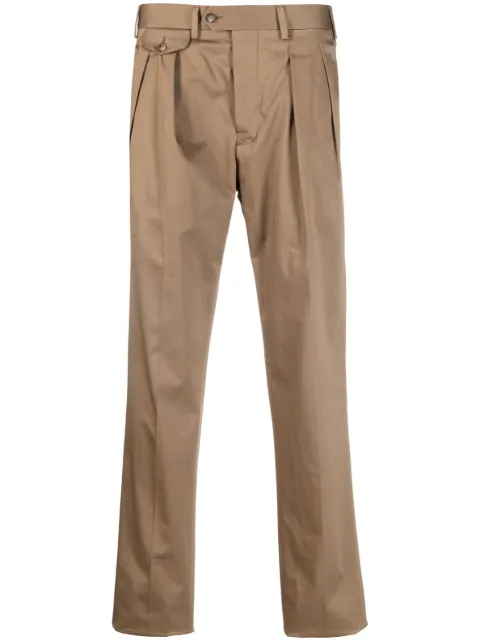 Lardini pleated straight-leg trousers Brown EPTEBENEPSS60428