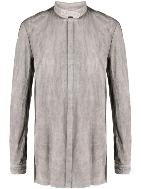 Boris Bidjan Saberi stand-up-collar cotton shirt Grey SHIRT1CGREY