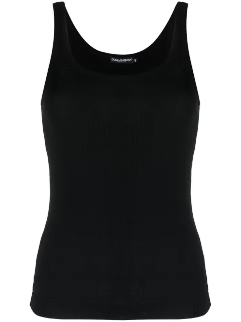 Dolce & Gabbana cotton tank top Black F8H25TFU7AV