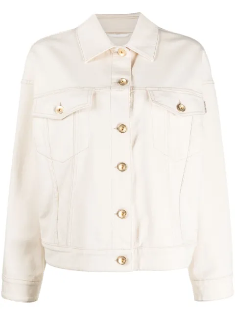 Brunello Cucinelli button-fastening denim jacket Neutrals MB0572989C8368