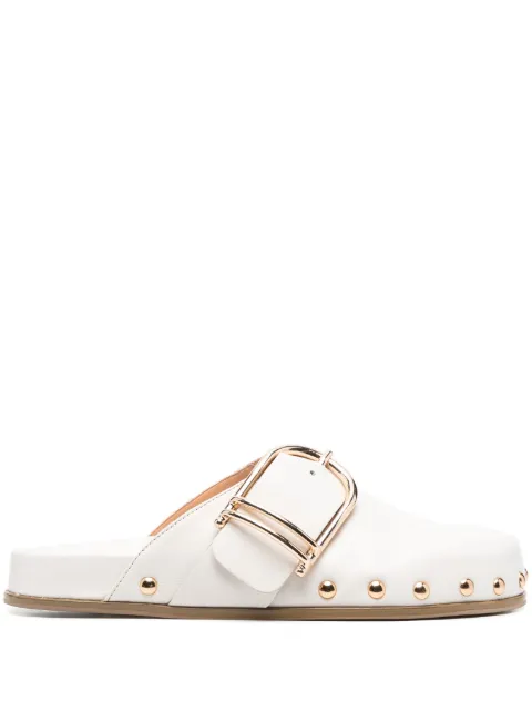 TWINSET buckle-fastened leather mules White 231TCP180