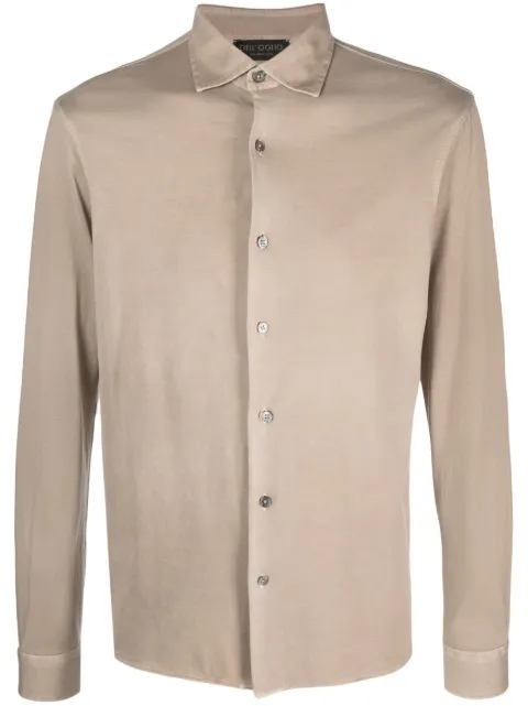 Dell'oglio long-sleeve cotton shirt Neutrals CAMLBASJERVIN