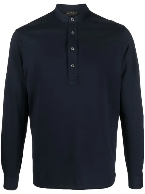 Dell'oglio collarless polo shirt Blue CORMLCAPRIJERVI