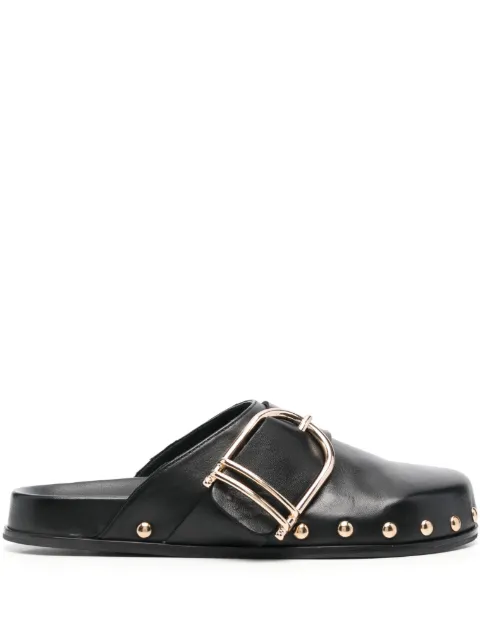 TWINSET buckle-fastened leather mules Black 231TCP180