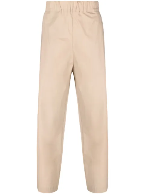 Laneus stretch-cotton tapered trousers Neutrals PNU66