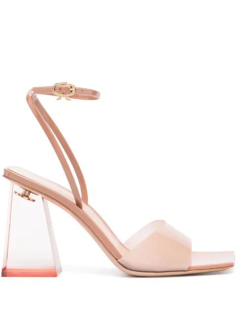 Gianvito Rossi 85mm square-toe sandals Neutrals G3220885PLXGSV