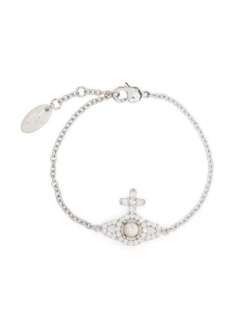 Vivienne Westwood Olympia Pearl Chain bracelet Silver 6102021E02P132