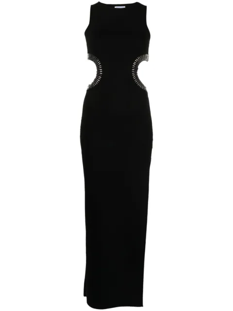 Galvan London Mirrored Luna bead-embellished dress Black DR8232001