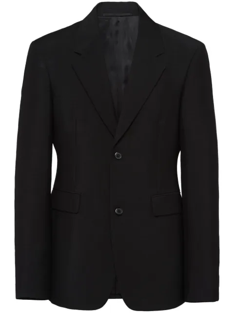 Prada single-breasted mohair-wool blazer Black UGI215S23112I1
