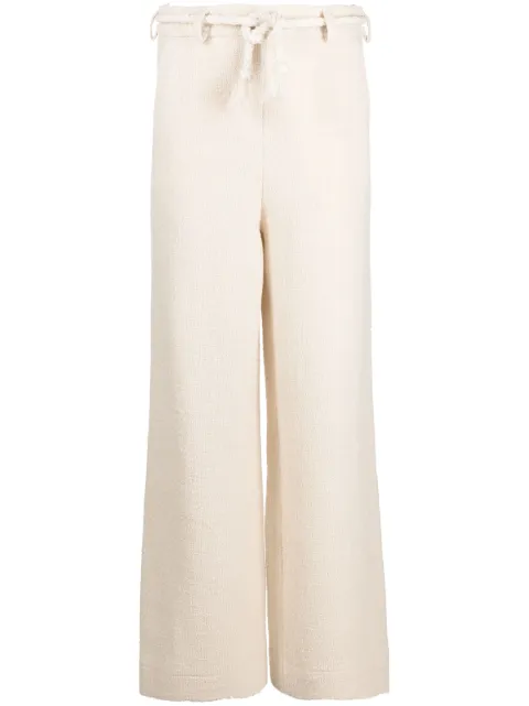 Benjamin Benmoyal Azoul rope-detail trousers Neutrals AW22TR004