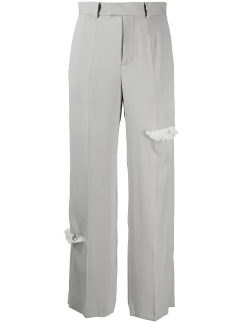 Undercover distressed-effect straight-leg trousers Grey UC1C1511