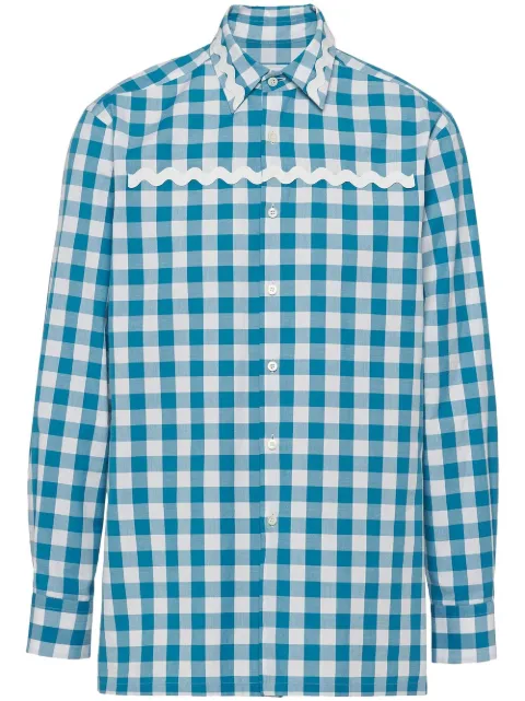 Prada gingham-check cotton shirt White UCN493S23112OB