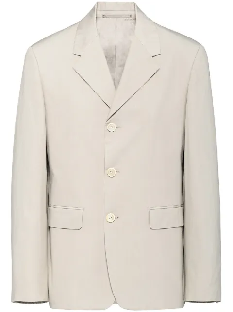 Prada triangle logo single-breasted blazer Neutrals UGM214S23112NS