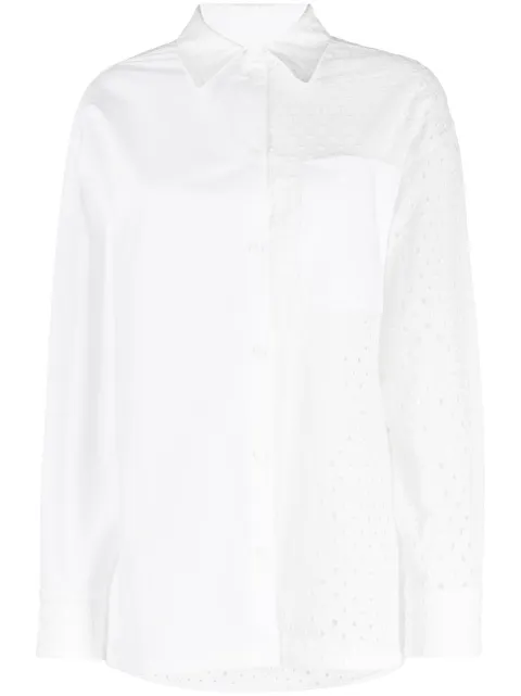 Kenzo broderie anglaise-panelled shirt White FD52CH0789FG