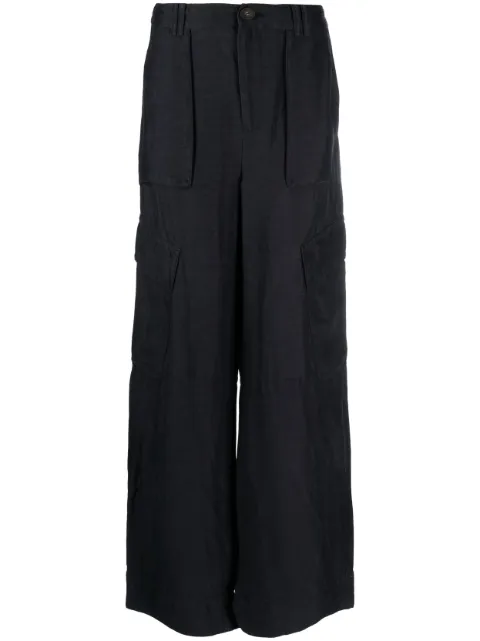 Vince wide-leg linen trousers Blue V941222108