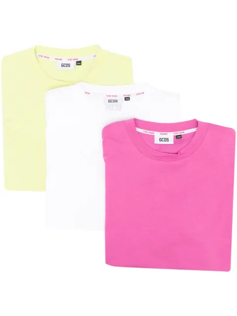 GCDS logo-print T-shirt three-pack White CC94M130200