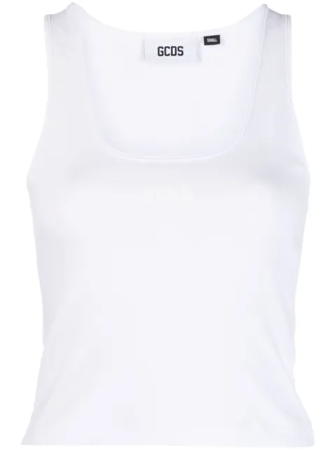 GCDS sleeveless jersey-knit top White SS23W140110