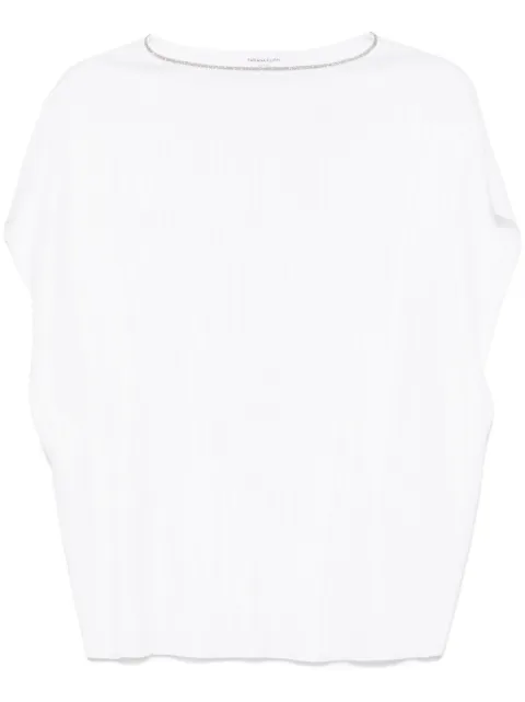 Fabiana Filippi bead-detail T-shirt White TPD273W307H3620000