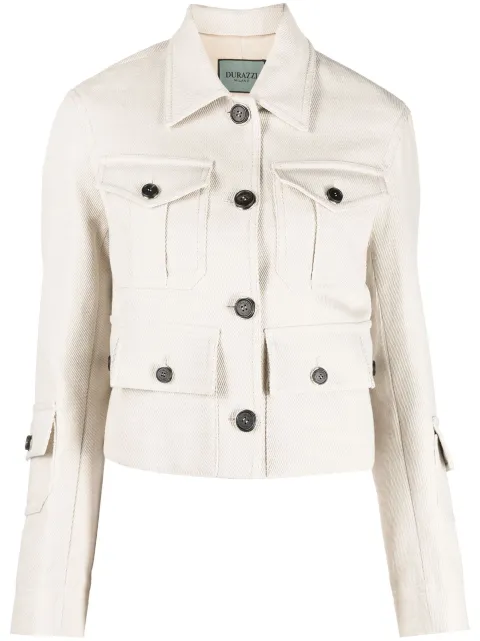 Durazzi Milano multi-pocket cropped jacket Neutrals OJ03