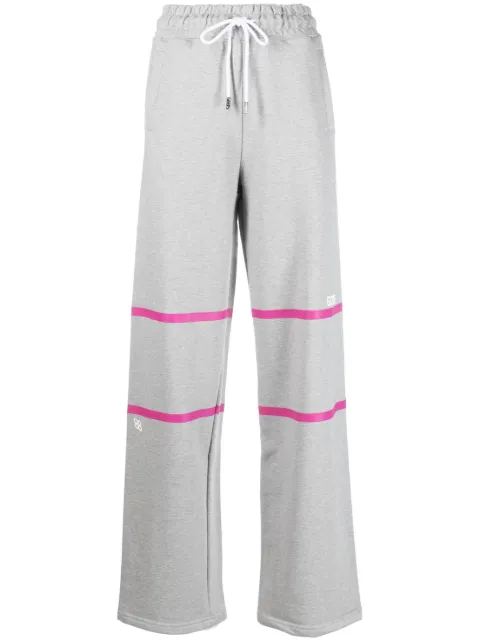 GCDS logo-print drawstring-waistband track pants Grey SS23W290103