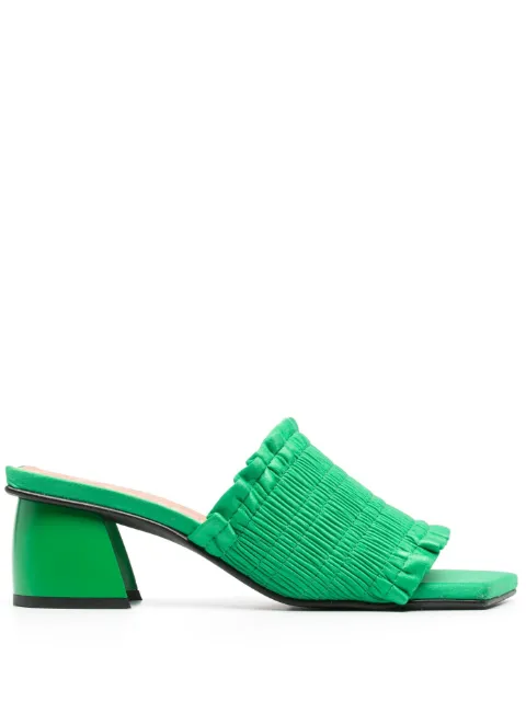 GANNI Smock 65mm mules Green S2013801