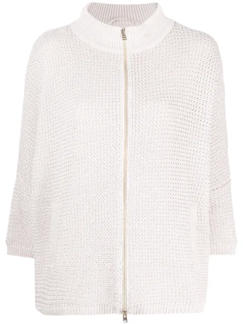 Herno high-neck knitted cardigan Pink MC000138D72041