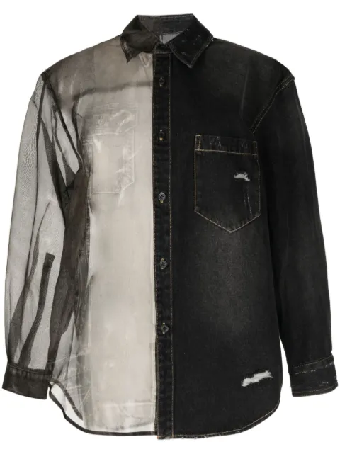 JNBY semi-sheer panelled shirt Black 5N3211460