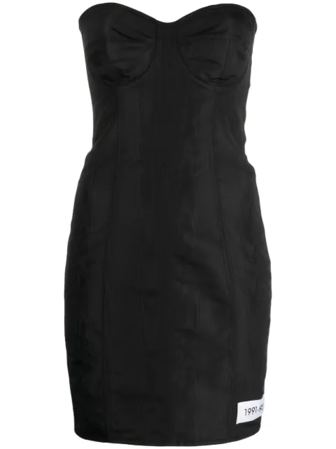 Dolce & Gabbana moiré-faille strapless minidress Black F6CNPTFU1CJ