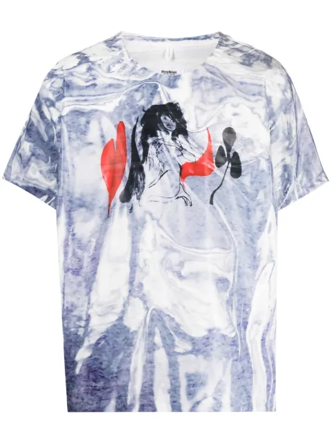 Doublet graphic-print cotton T-shirt Blue 23SS08SH121