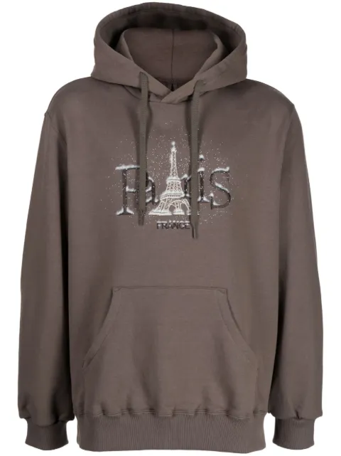 Doublet graphic-print cotton hoodie Brown 23SS25CS272