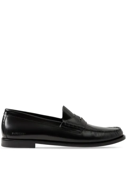 Burberry coin-detailing logo-debossed leather penny loafers Black 8064772