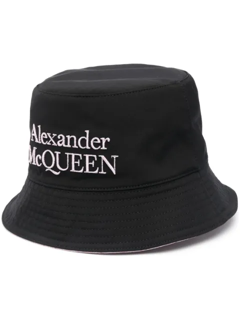 Alexander McQueen embroidered-logo bucket hat Black 7354604419Q