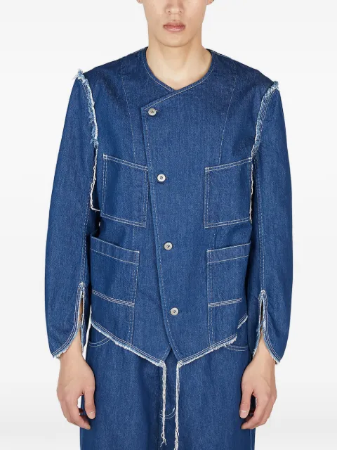 sulvam asymmetric denim jacket Blue SRJ04080