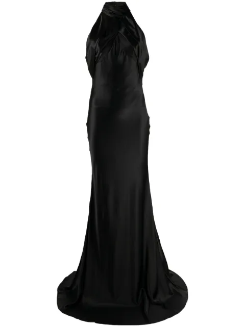 Rachel Gilbert Audrey halterneck silk gown Black 23SSRG61339BLK