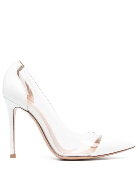 Gianvito Rossi Plexi 105mm patent leather pumps White G2014015RICVGL