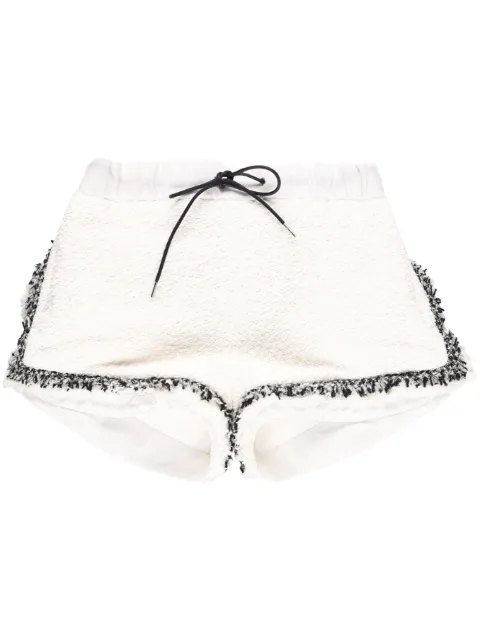 sacai high-waisted tweed shorts White 2306470