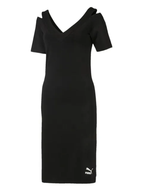 PUMA T7 cold-shoulder mini dress Black 576256