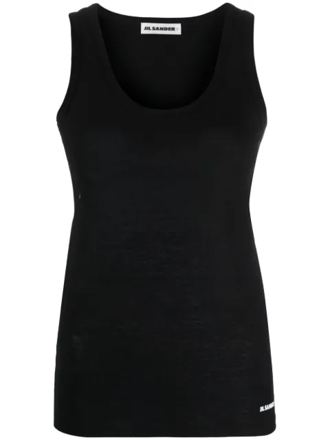 Jil Sander logo-print cotton tank top Black J40NL0105J45031