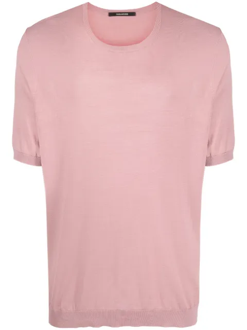 Tagliatore knitted silk T-shirt Pink JOSHGSE2303
