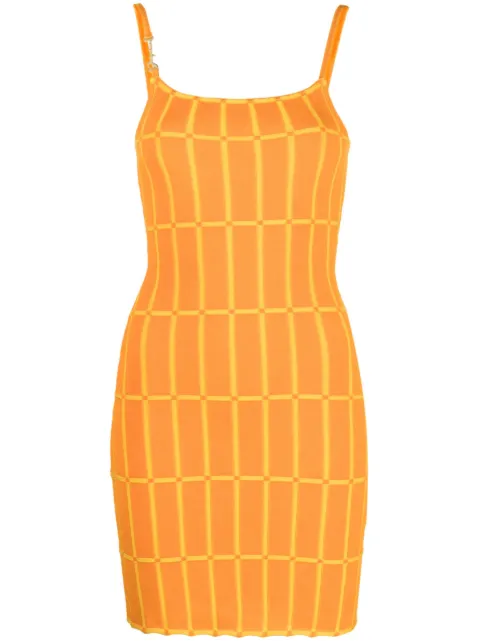 Jacquemus Maille Malha fitted dress Orange 231KN1382288